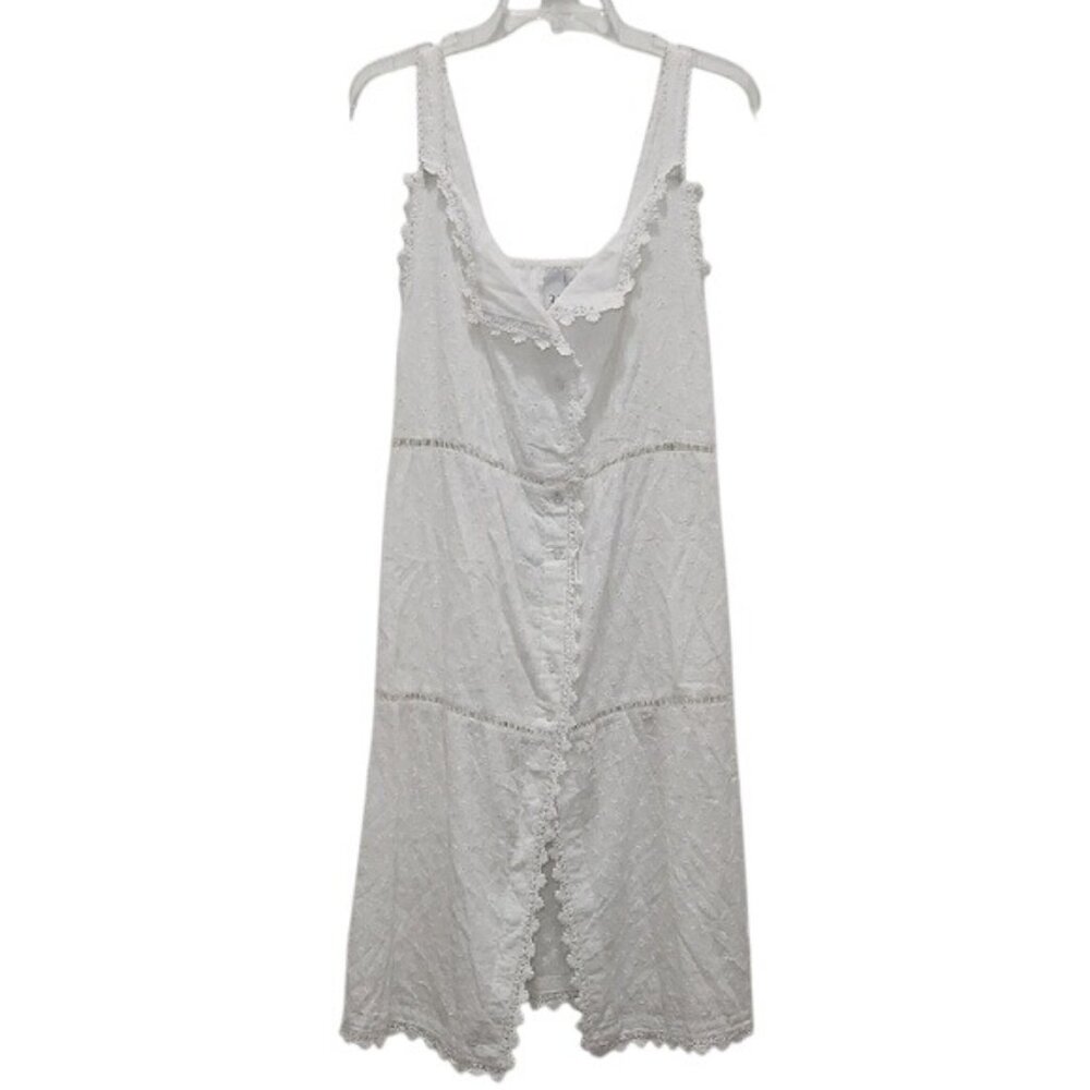 Raga Anthropologie Eyelet Crochet Lace Midi Dress Small New White Romantic